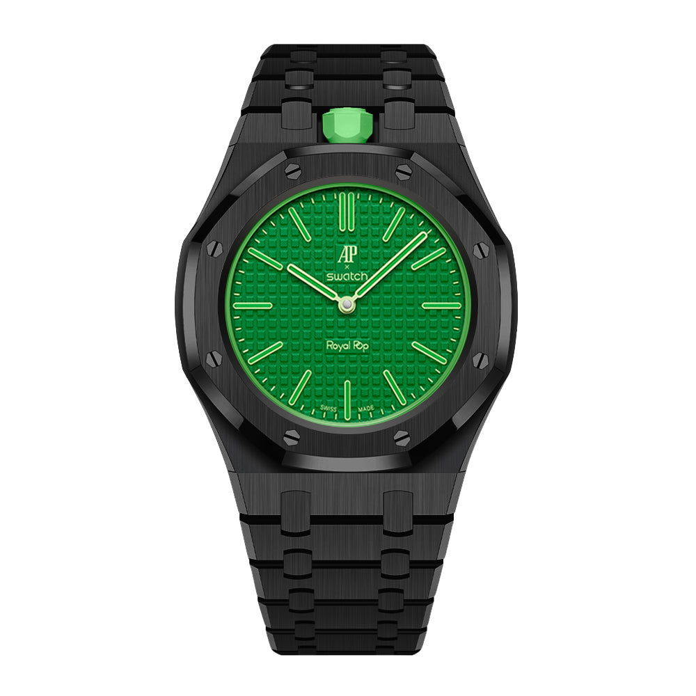 Green Eight · ירוק · כיסוי שחור וצמיד שחור · תמונת קטלוג